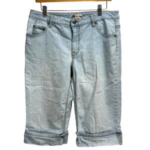 Faded Glory Light Blue Denim Stretch Capri Pants Size 12